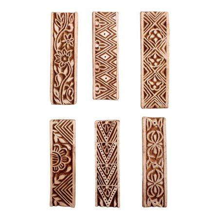 Set of 6 Piece New Mix Wooden Printing Block